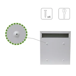- Boîte aux lettres 6 - 400 x 360 x 100 mm - Acier - Blanc^Amig Outlet