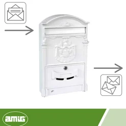 - Boîte aux lettres 4 - 400 x 240 x 80 mm - Aluminium - Blanc^Amig Outlet