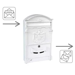 - Boîte aux lettres 4 - 400 x 240 x 80 mm - Aluminium - Blanc^Amig Outlet
