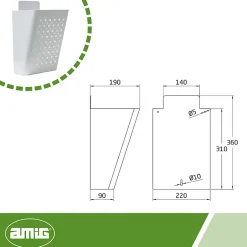 - Boîte publicité 77 - 220 x 360 x 190 mm - Acier - Blanc^Amig Discount