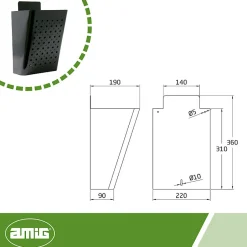 - Boîte publicité 77 - 220 x 360 x 190 mm - Acier - Noir-Amig New