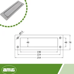 - Entrée de boîte aux lettres 1 - 254 x 78 mm - Acier inoxydable - Inoxydable^Amig New