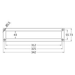 - Entrée de boîte aux lettres 2 - 342 x 73 mm - Laiton - Poli-Amig Outlet