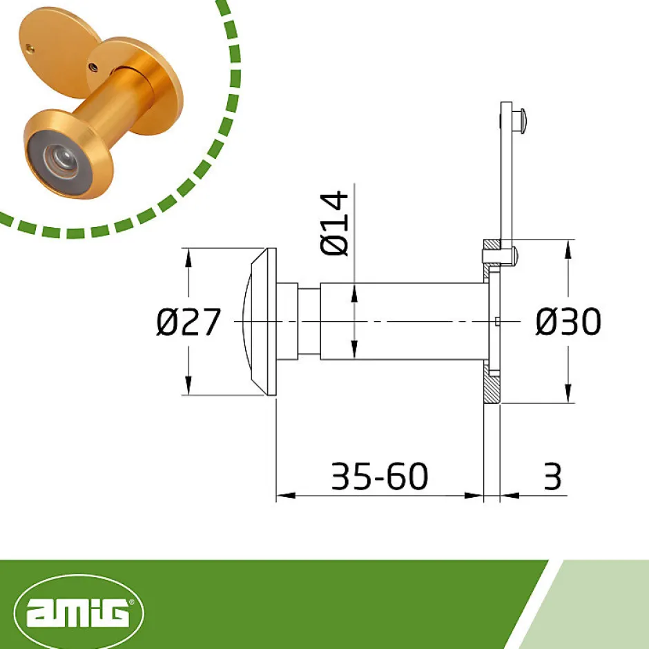 - Judas optique 3 - 14 35-60 mm - Aluminium - Or-Amig Best