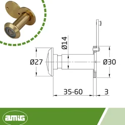 - Judas optique 3 - 14 35-60 mm - Laiton - Poli-Amig Discount