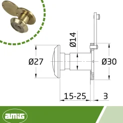 - Judas optique 4 - 14 15-25 mm - Laiton - Poli-Amig New