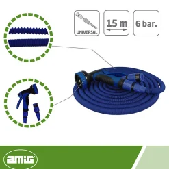 - Tuyau extensible 2072 - 15 m - Bleu-Amig