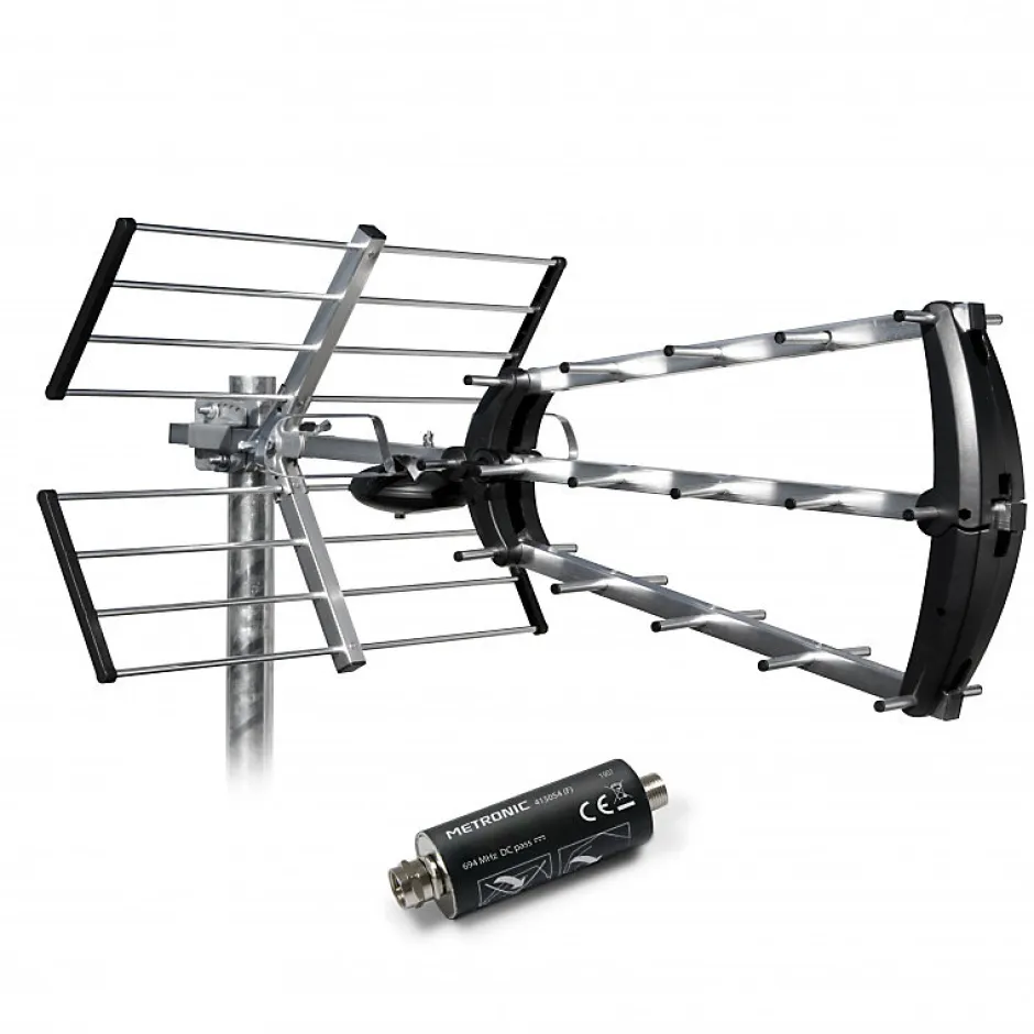 Antenne d'extérieur trinappe 26 dB + filtre 694 MHz^Metronic Outlet