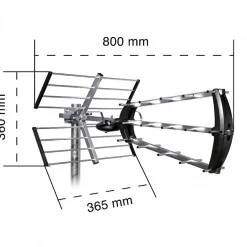 Antenne d'extérieur trinappe 26 dB + filtre 694 MHz^Metronic Outlet