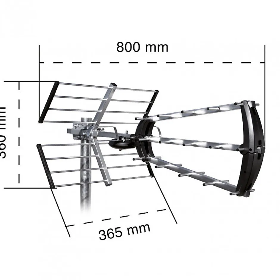 Antenne d'extérieur trinappe 26 dB + filtre 694 MHz^Metronic Outlet