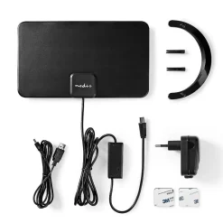 Antenne HDTV d'Intérieur 0 - 25 km Gain de 26 dB FMVHFUHF Noire^Nedis Clearance