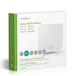 Antenne HDTV d'Intérieur 0 - 25 km Gain de 30 dB FMVHFUHF Blanche^Nedis Discount