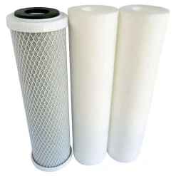 - Kit de 3 cartouches pour Osmoseur, 2 filtrantes et 1 cartouche charbon actif-Aquawater New