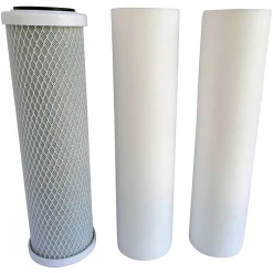 - Kit de 3 cartouches pour Osmoseur, 2 filtrantes et 1 cartouche charbon actif-Aquawater New