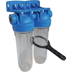 - Station filtre double nu - Taille standard 10 - avec clé de déserrage-Aquawater Clearance