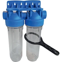 - Station filtre double nu - Taille standard 10 - avec clé de déserrage-Aquawater Clearance
