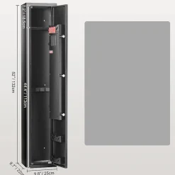 Armoire à 3 Fusils 4 Pistolets en Acier Coffre-Fort pour Armes à Feu 2 Façons de Verrouillage Mot de Passe et 2 Clés^Nature Pro Best