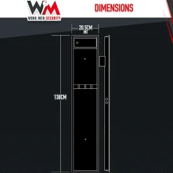 Armoire à fusils 315X205X1380mm avec coffre intérieur - 5 fusils - Workmen Security-Work Men Online