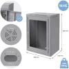 Armoire serveur 19" boîtier réseau murale gris en acier rack 16U 600x450x850 mm-ECD Germany