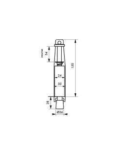 Arrêt de porte, frein caoutchouc, 150mm, argent -^Thirard New