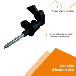 Arrêt Marseillais, composite noir, avec butée amortissante, L. 130 mm^Autres Discount