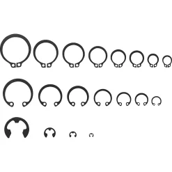 Assortiment de 1000 Circlips en acier carbone noir^Diall Hot