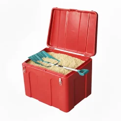 Bac à sable incendie/ à sel de déneigement 140l + pelle- lot de 16^Plast'Up Rotomoulage Outlet