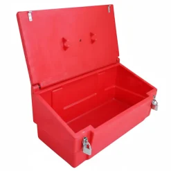 Bac à sable incendie/ à sel de déneigement 100l + grenouillères + cadenas^Plast'Up Rotomoulage