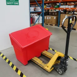 Bac à sable incendie/ à sel de déneigement 200l + pelle- lot de 6-Plast'Up Rotomoulage New