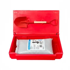 Bac à sable incendie/ à sel de déneigement 50l + pelle- lot de 10^Plast'Up Rotomoulage Clearance