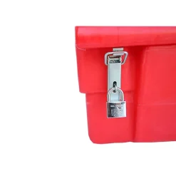 Bac à sable incendie/ à sel de déneigement 100l + grenouillères + cadenas + pelle^Plast'Up Rotomoulage Sale