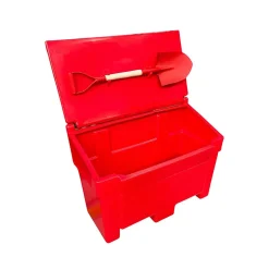 Bac à sable incendie/ à sel de déneigement 200l + pelle^Plast'Up Rotomoulage