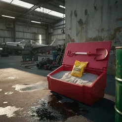 Bac à sable incendie/ à sel de déneigement 100l + pelle- lot de 10^Plast'Up Rotomoulage Outlet