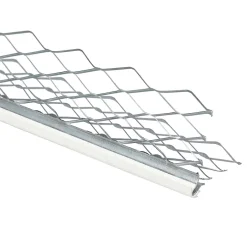 Baguette d’angle extérieur en acier galvanisé avec cordon PVC blanc 3 000 x 35 x 35 mm- New