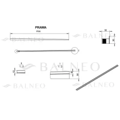 Barre de pente de sol droite pour receveur 170 cm doré INOX Acier inoxydable^Balneo Best