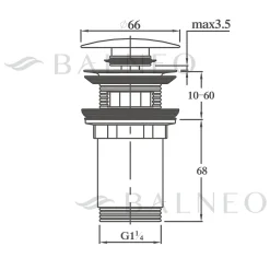 Bonde clic-clac avec trop-plein, pour lavabo, finition gold, laiton^Balneo Online
