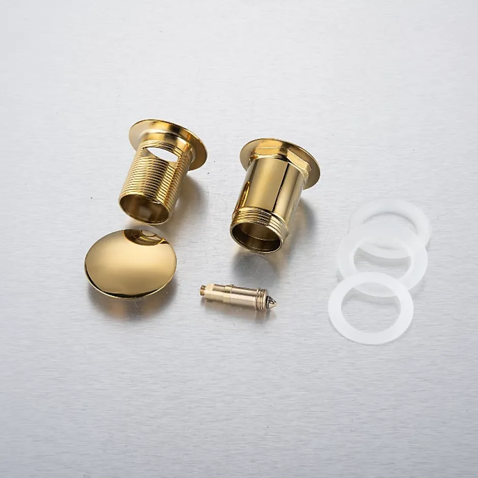 Bonde clic-clac avec trop-plein, pour lavabo, finition gold, laiton^Balneo Online