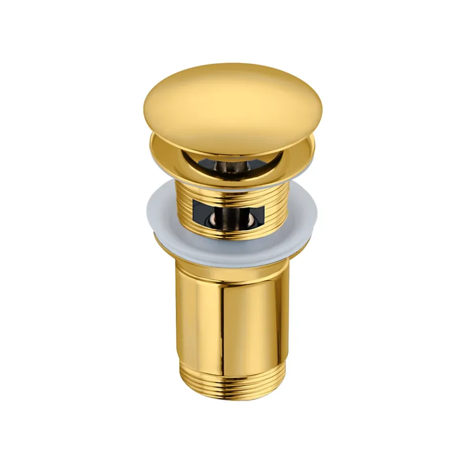 Bonde clic-clac avec trop-plein, pour lavabo, finition gold, laiton^Balneo Online