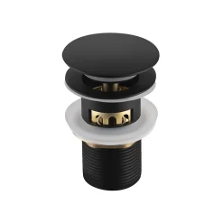 Bonde clic-clac avec trop-plein avec filtre à déchets, pour lavabo, finition noir, laiton^Balneo Clearance