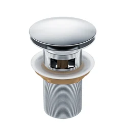 Bonde clic-clac avec trop-plein, pour lavabo, finition chrome, laiton-Balneo Hot