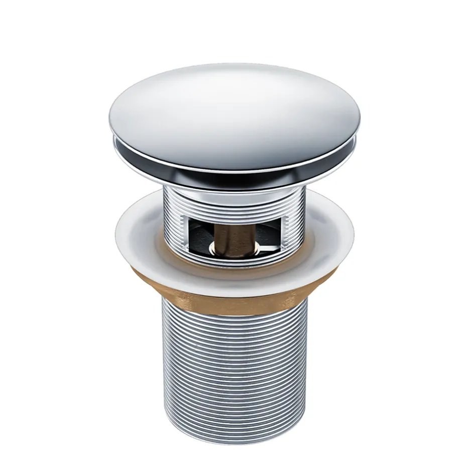 Bonde clic-clac avec trop-plein, pour lavabo, finition chrome, laiton-Balneo Hot