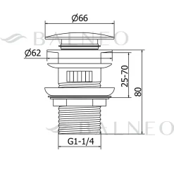 Bonde clic-clac avec trop-plein avec filtre à déchets, pour lavabo, finition chrome, laiton^Balneo Outlet