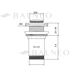 Bonde clic-clac sans trop-plein, pour lavabo, finition chrome, laiton^Balneo Clearance