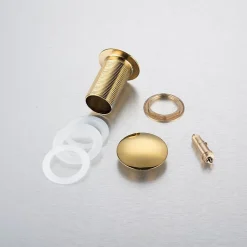 Bonde clic-clac sans trop-plein, pour lavabo, finition gold, laiton-Balneo Online