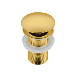 Bonde clic-clac sans trop-plein, pour lavabo, finition gold, laiton-Balneo Online