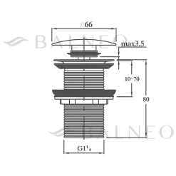 Bonde clic-clac sans trop-plein, pour lavabo, finition chrome, laiton-Balneo Hot
