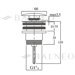 Bonde clic-clac universelle, pour lavabo, finition gold, laiton-Balneo Sale