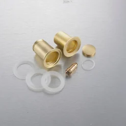 Bonde de lavabo en laiton Click-Clack modèle E sans trop-plein doré^Balneo Online