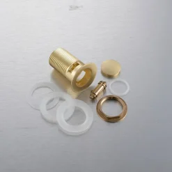 Bonde de lavabo en laiton Click-Clack modèle B avec trop-plein doré-Balneo Online