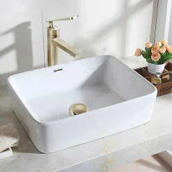 Bonde de lavabo en laiton Click-Clack modèle B avec trop-plein doré-Balneo Online